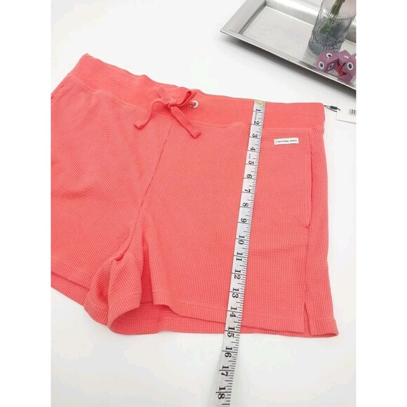 Calvin Klein Jeans Women's Shorts Performance Ribbed Waistband Pink Puch XL New - Picture 7 of 12